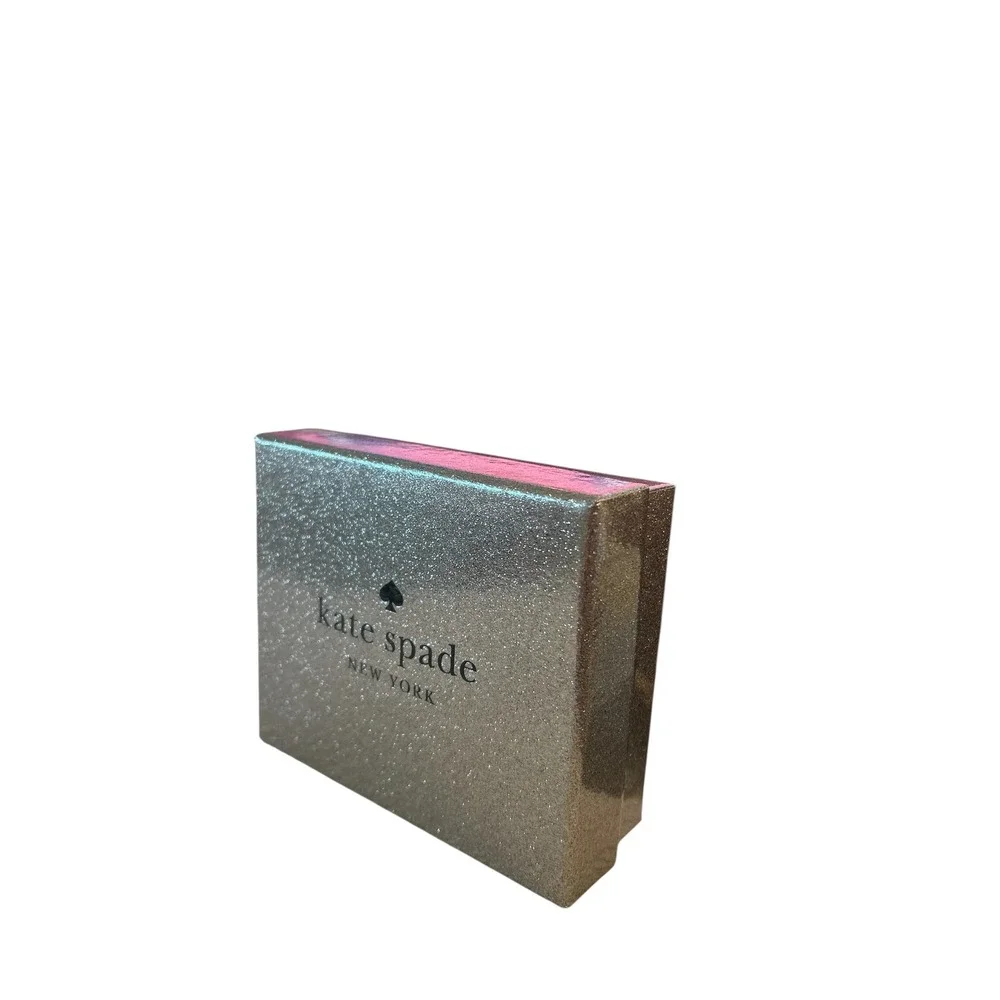 Kate Spade Kenzie Glitter Mixed MaterialsBoxed Small‎ Slim Card Holder NWT NIB
